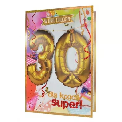 Kukartka Karnet Urodziny 30 + balony QBL-005