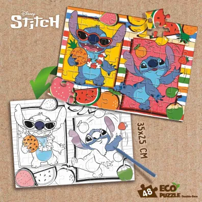Puzzle dwustronne eko 48 el. Stitch Lisciani