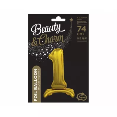 Godan Balon foliowy B&C Cyfra stoj�ca 1 BC-ASZ1 z�ota 74cm