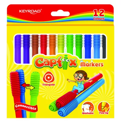 Keyroad Flamastry Capfix Markers zmywalne 12 szt.