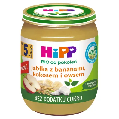Hipp Jab�ka z bananami kokosem i owsem po 5. miesi�cu 160 g Bio