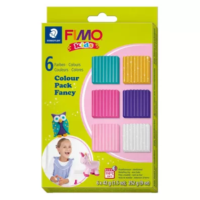 Staedtler Fimo Masa plastyczna termoutwardzalna Kids, 42g x 6 kostek, zestaw II 6x42g