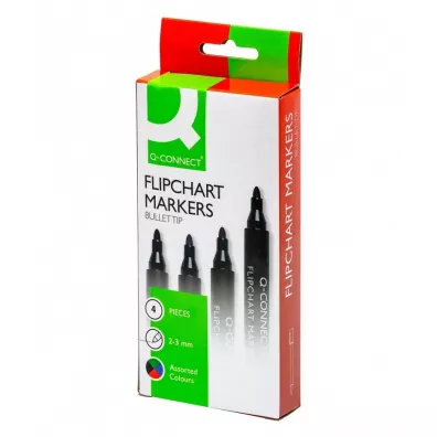 Q-connect Marker do flipchartw okrgy 4 szt.