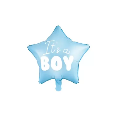 PartyDeco Balon foliowy Gwiazdka It's a boy niebieski 48cm