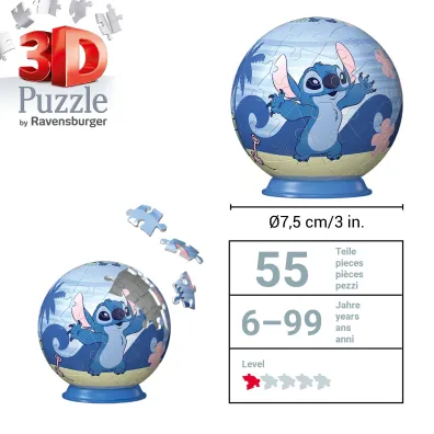 Puzzle Kula 54 el. 3D Stitch 1 Ravensburger