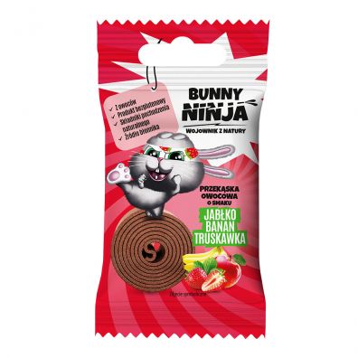Bunny Ninja Przekska owocowa o smaku jabko-banan-truskawka 15 g