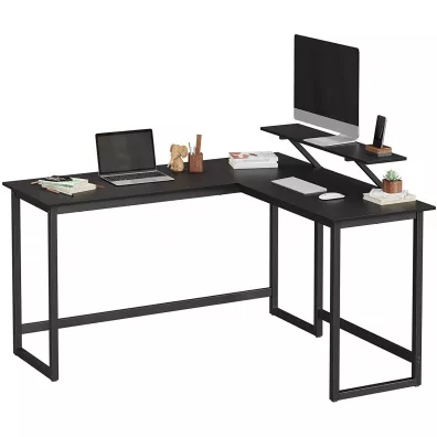 Songmics Biurko narone czarne z pk na monitor eleganckie