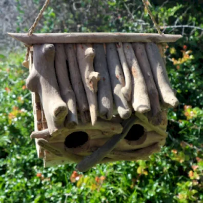 Drewniany domek dla ptakw, podwjny