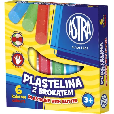 Astra Plastelina z brokatem 6 szt.