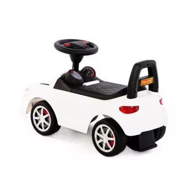 Polesie 84514 Samochd-jedzik SuperCar Nr4 z sygnaem dwikowym biay jedzideko auto pojazd