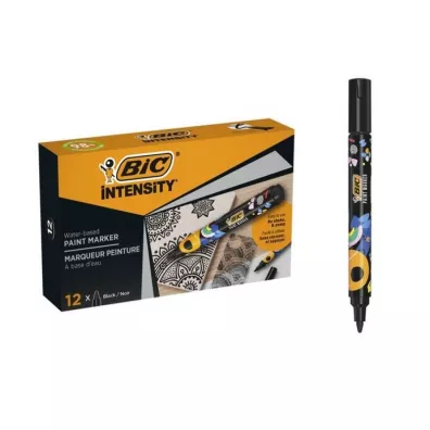 Bic Markery akrylowe Intensity Classic czarny 12 szt.