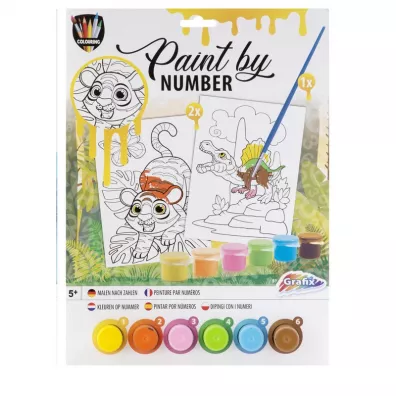 Creative Craft Group Malowanie po numerach, 6 farb + pdzel Tygrys