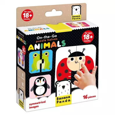 Puzzle 16 el. On-the-Go - Halves. Animals Banana Panda