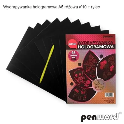Wydrapywanka hologramowa A5 r�owa Penword