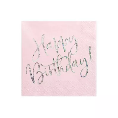 PartyDeco Serwetki Happy Birthday 33x33 cm