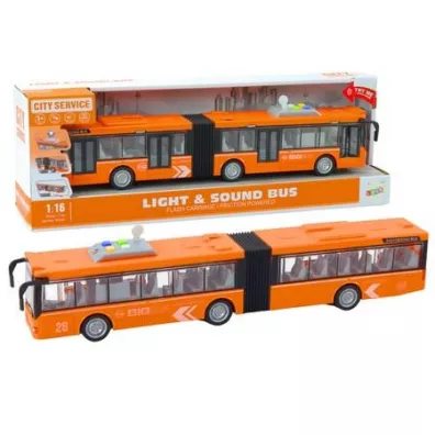 Autobus miejski 1:16 nap�d �wiat�a d�wi�ki pomara� LeanToys