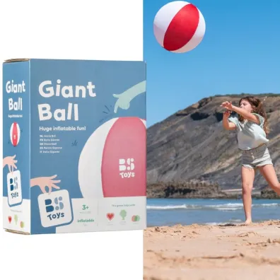 Pi�ka XXL dmuchana bia�o-czerwona 50cm Bs Toys