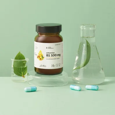 Aura Herbals Witamina B1 100 mg, tiamina Suplement diety 60 kaps.