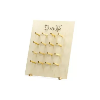 PartyDeco �ciana na Donuty naturalne drewno 45x55cm