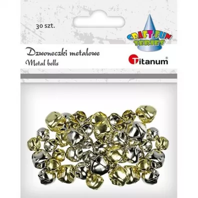 Titanum Dzwoneczki metalowe z�ote, srebrne 8/10/12mm