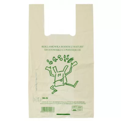 Biodegradowalni Reklam�wka kompostowalna i biodegradowalna ze skrobi kukurydzianej 50 cm x 27 cm