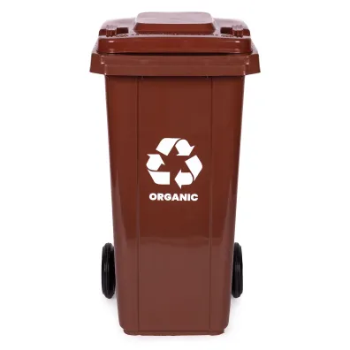 Multistore Kosz na �mieci pojemnik kube� �mietnik br�zowy BIO gumowe ko�a 120 l