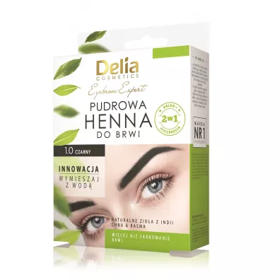 Delia Eyebrow Expert pudrowa henna do brwi 1.0 Czer� 4 g