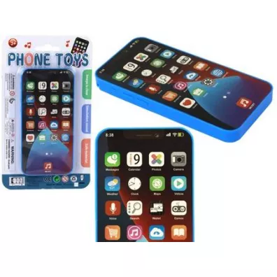 Dziecicy telefon niebieski z muzyk i wiatem Leantoys