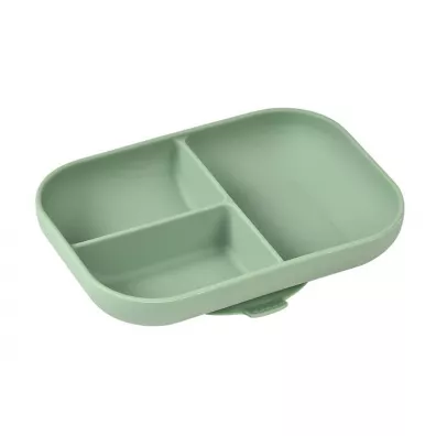 Beaba Silikonowy talerzyk z przyssawk sage green 450 ml