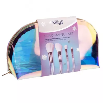KillyS Holo zestaw p�dzli do makija�u + kosmetyczka