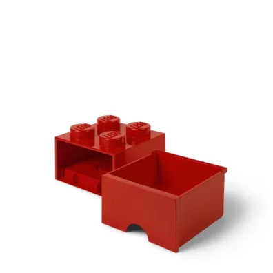 Szuflada klocek LEGO Brick 4 Czerwona