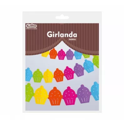 Godan Girlanda papierowa - Kolorowe babeczki 36x15 cm