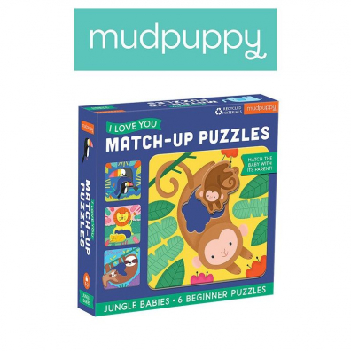 Pierwsze puzzle I Love You Rodzice i dzieci Dungla 1-3 lata Mudpuppy