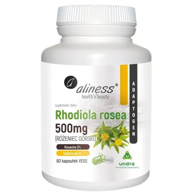 Aliness Rhodiola rosea (r�eniec g�rski) 500mg suplement diety 60 kaps.