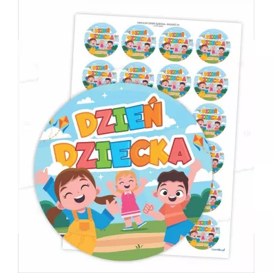 LearnHow Naklejki Dzie Dziecka - Rado 40mm 24 szt.