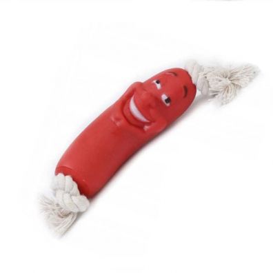 Petstory Kiełbasa winylowa na sznurze zabawka dla psa 11 cm
