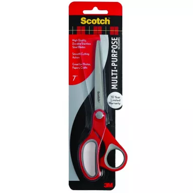 3M No�yczki biurowe SCOTCH 1427 ergonomiczne, czerwono-szare 18cm