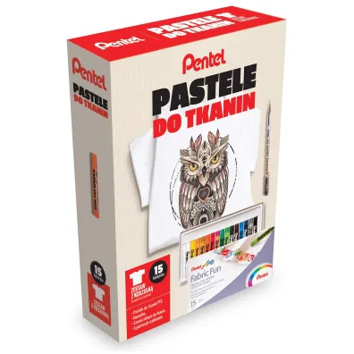 Pentel Pastele do tkanin z koszulk� 15 szt.