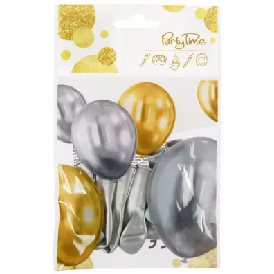 Arpex Balon dekoracyjny Celebrate chrom srebrny 8 szt.