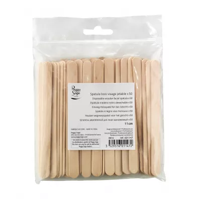 Peggy Sage Spatule Bois Visage Jetable jednorazowe szpatuki drewniane do twarzy 11cm 50 szt.
