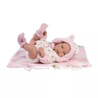 Lalka winylowa Bobas Nica z r�owym kocykiem 40cm Llorens