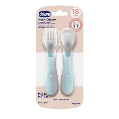 Chicco Sztuce metalowe turkusowe 18m+