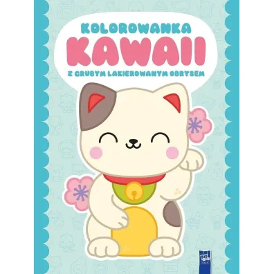 Kolorowanka Kawaii z grubym lakierowanym obrysem. Kot
