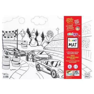 Funny Mat Transparent - Wy�cig�wki. Mata do kolorowania wielokrotnego u�ytku Strigo