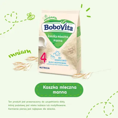 BoboVita Kaszka mleczna manna bez dodatku cukru po 4 miesi�cu 230 g