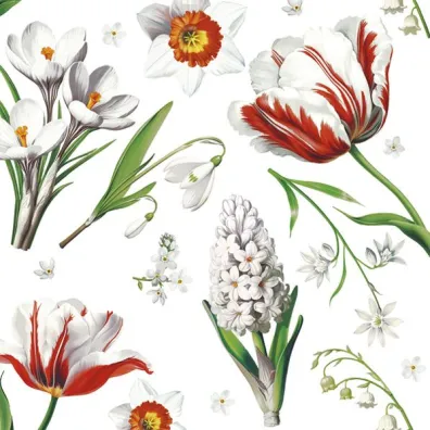 Serwetka papierowa 3warstwowa 33x33 kwiaty op20szt POL-MAK SDWI010101