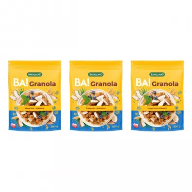 Bakalland BA! Granola klasyczna z kokosem zestaw 3 x 300 g
