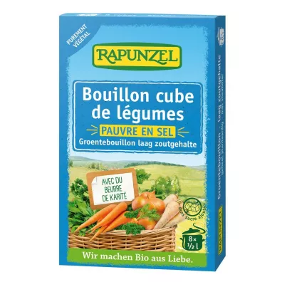 Rapunzel Bulion - kostki warzywne bez dodatku cukr�w o niskiej zawarto�ci soli (niebieskie) 68 g Bio
