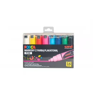 Uni Mitsubishi Pencil Markery PC-8K Posca Uni 16 szt.