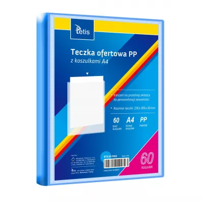 Tetis Teczka ofertowa PP 60 koszulek. A4 niebieska